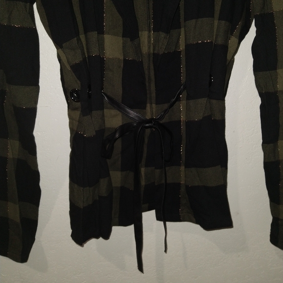 NWT RAMY BROOK Ina Puff Sleeve Olive Belted Jacket - Picture 6 of 8